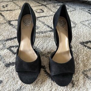 Vince Camuto Black Open-Toe Heels